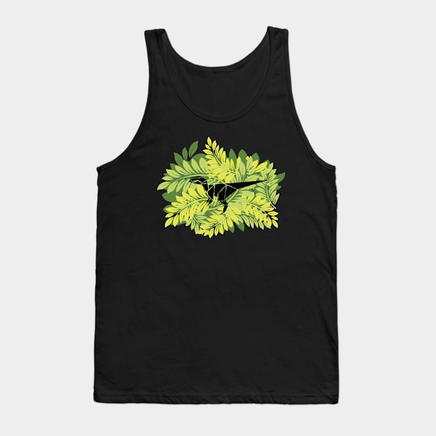 Jungle Origami Velociraptor Tank Top by Print Stop Studio